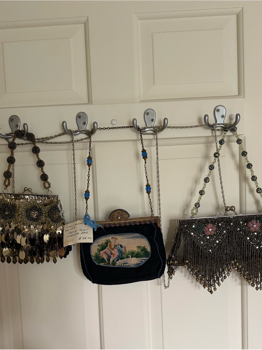 Vintage Beaded Handbag Trio - Black, Gold, Silver